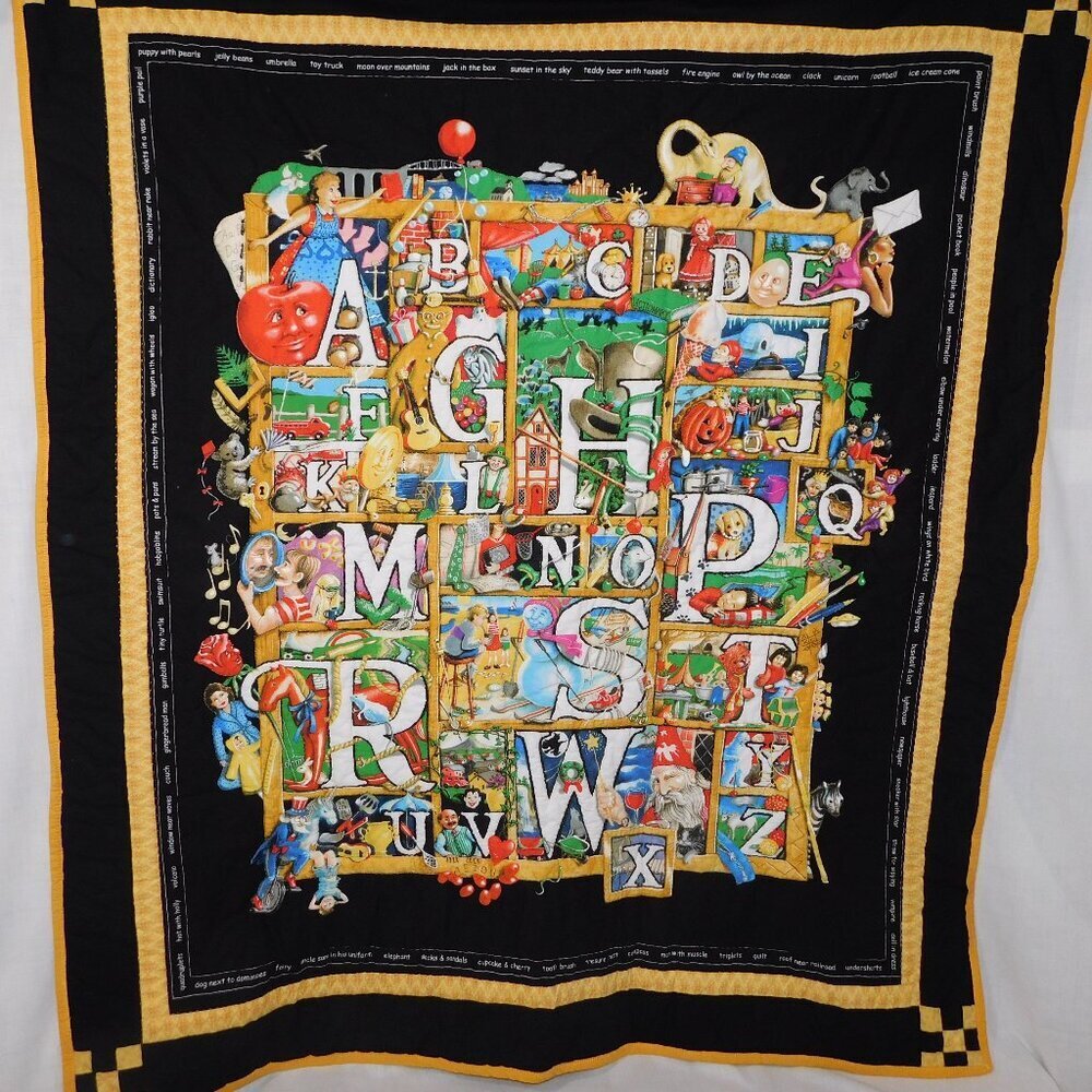 I Spy Alphabet Baby Quilt Comforter Shadowbox Hunt Search Find Laura Selley ABC